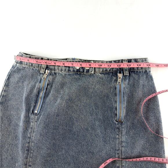 VICI Women's Dark Denim Arlin Zipper Accent Mini Skirt Size M - Picture 8 of 11